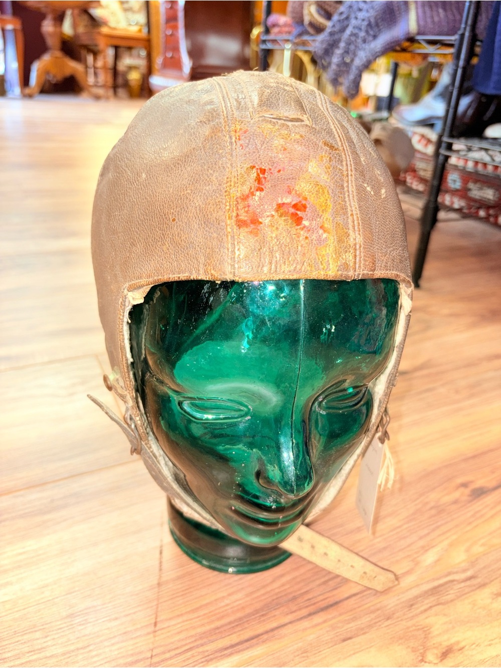 Vintage Leather Aviator Cap